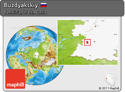Physical Location Map of Buzdyakskiy, highlighted grandparent region
