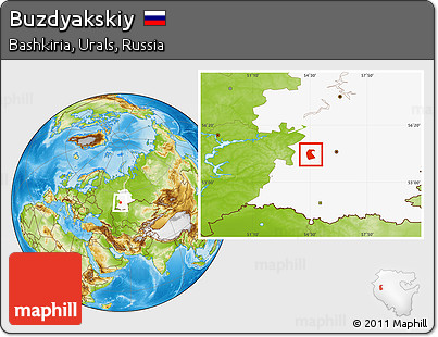 Physical Location Map of Buzdyakskiy, highlighted grandparent region