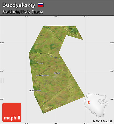 Satellite Map of Buzdyakskiy, single color outside