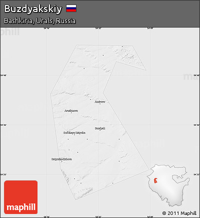 Silver Style Map of Buzdyakskiy, single color outside