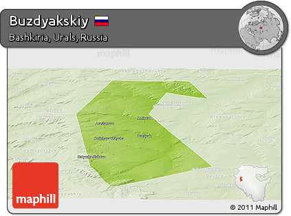 Physical Panoramic Map of Buzdyakskiy, lighten
