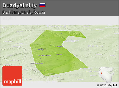 Physical Panoramic Map of Buzdyakskiy, lighten