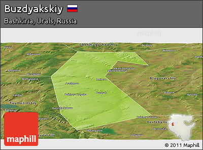 Physical Panoramic Map of Buzdyakskiy, satellite outside
