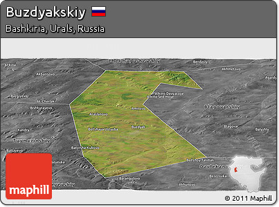 Satellite Panoramic Map of Buzdyakskiy, desaturated