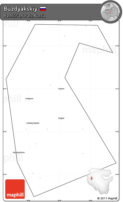 Blank Simple Map of Buzdyakskiy, cropped outside