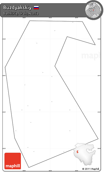 Blank Simple Map of Buzdyakskiy, cropped outside, no labels