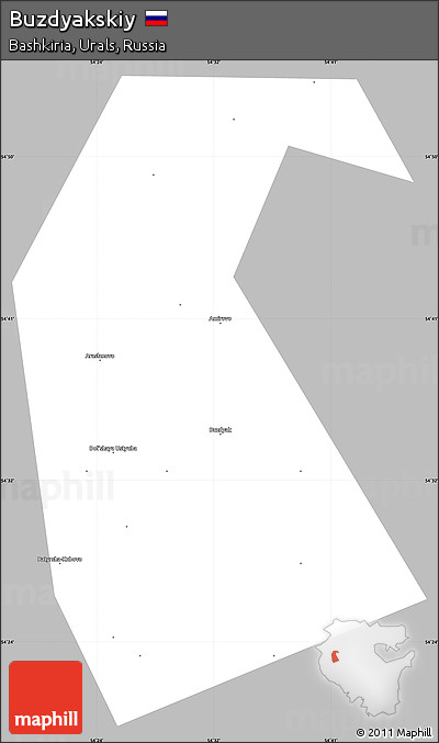 Gray Simple Map of Buzdyakskiy, single color outside