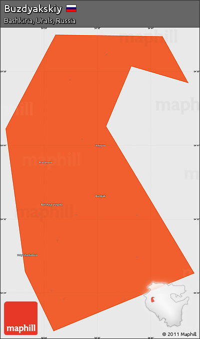 Political Simple Map of Buzdyakskiy, single color outside