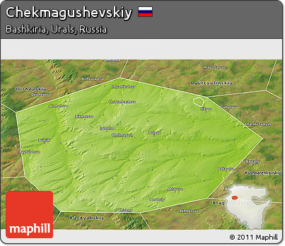 Physical 3D Map of Chekmagushevskiy, satellite outside