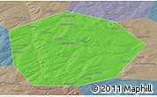 Political 3D Map of Chekmagushevskiy, semi-desaturated
