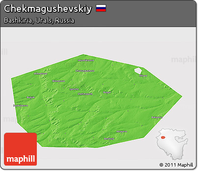 Political 3D Map of Chekmagushevskiy, single color outside