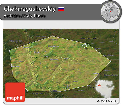 Satellite 3D Map of Chekmagushevskiy, darken