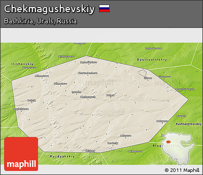 Shaded Relief 3D Map of Chekmagushevskiy, physical outside