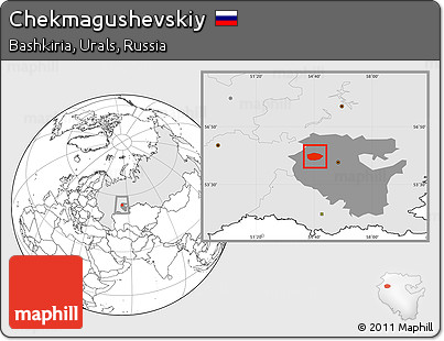 Blank Location Map of Chekmagushevskiy, highlighted country, highlighted parent region