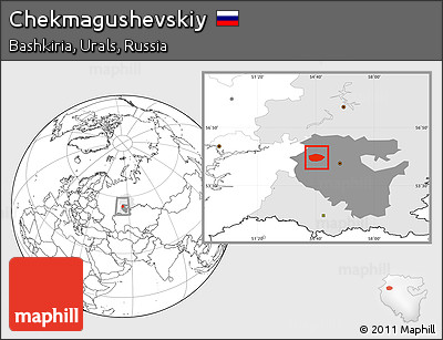 Blank Location Map of Chekmagushevskiy, highlighted parent region, highlighted grandparent region