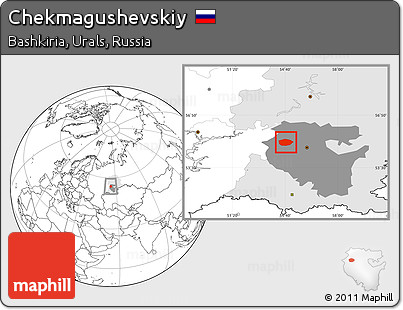 Blank Location Map of Chekmagushevskiy, highlighted parent region, highlighted grandparent region