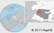 Gray Location Map of Chekmagushevskiy, highlighted parent region, highlighted grandparent region
