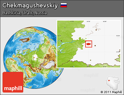 Physical Location Map of Chekmagushevskiy, highlighted grandparent region