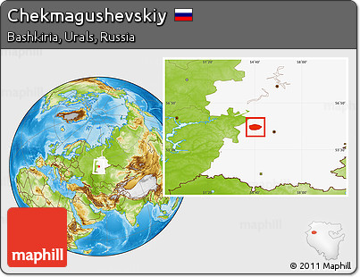 Physical Location Map of Chekmagushevskiy, highlighted grandparent region