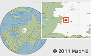 Savanna Style Location Map of Chekmagushevskiy, highlighted grandparent region, hill shading