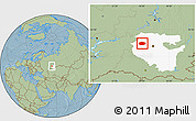 Savanna Style Location Map of Chekmagushevskiy, highlighted parent region, hill shading