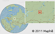 Savanna Style Location Map of Chekmagushevskiy, hill shading