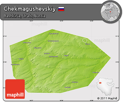 Physical Map of Chekmagushevskiy, cropped outside