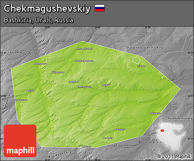Physical Map of Chekmagushevskiy, desaturated