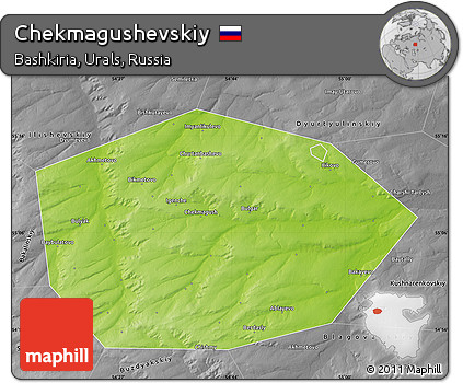 Physical Map of Chekmagushevskiy, desaturated