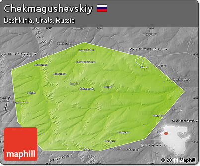 Physical Map of Chekmagushevskiy, desaturated