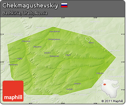 Physical Map of Chekmagushevskiy, lighten