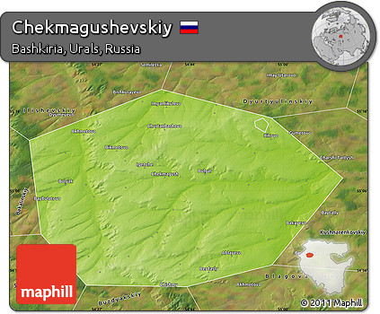 Physical Map of Chekmagushevskiy, satellite outside