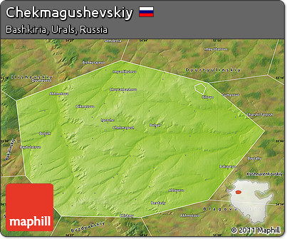 Physical Map of Chekmagushevskiy, satellite outside