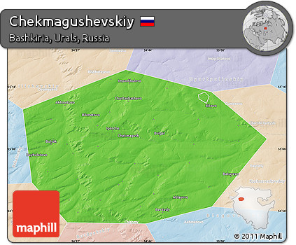 Political Map of Chekmagushevskiy, lighten