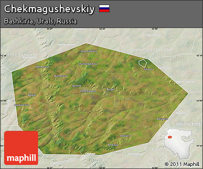 Satellite Map of Chekmagushevskiy, lighten