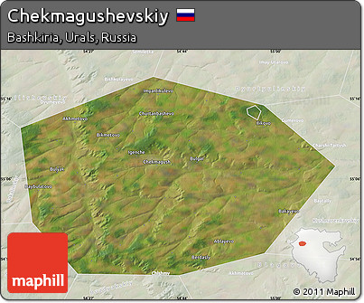 Satellite Map of Chekmagushevskiy, lighten