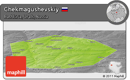 Physical Panoramic Map of Chekmagushevskiy, desaturated