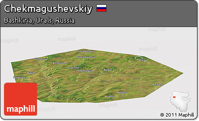 Satellite Panoramic Map of Chekmagushevskiy, cropped outside