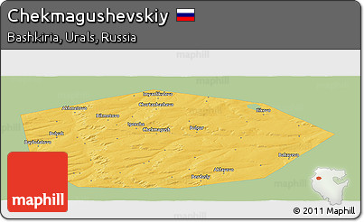 Savanna Style Panoramic Map of Chekmagushevskiy, single color outside