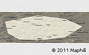 Shaded Relief Panoramic Map of Chekmagushevskiy, darken