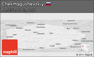 Silver Style Panoramic Map of Chekmagushevskiy