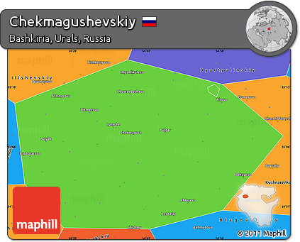 Political Simple Map of Chekmagushevskiy