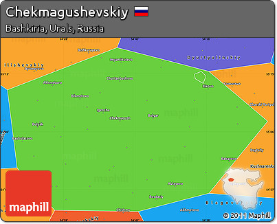 Political Simple Map of Chekmagushevskiy