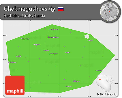 Political Simple Map of Chekmagushevskiy, single color outside