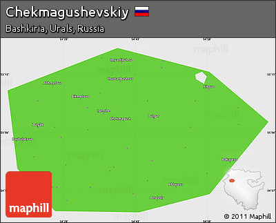 Political Simple Map of Chekmagushevskiy, single color outside