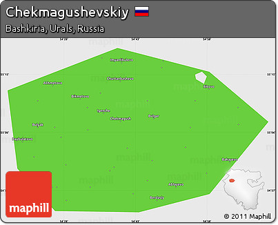 Political Simple Map of Chekmagushevskiy, single color outside
