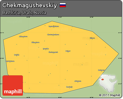 Savanna Style Simple Map of Chekmagushevskiy, cropped outside