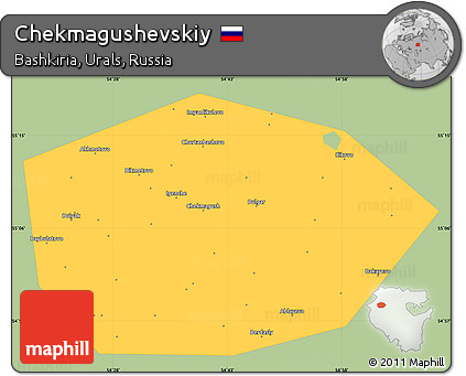 Savanna Style Simple Map of Chekmagushevskiy, single color outside