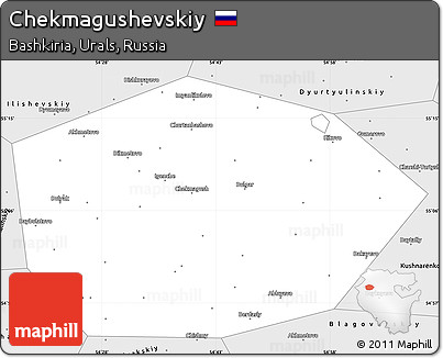 Silver Style Simple Map of Chekmagushevskiy