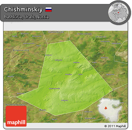 Physical 3D Map of Chishminskiy, satellite outside